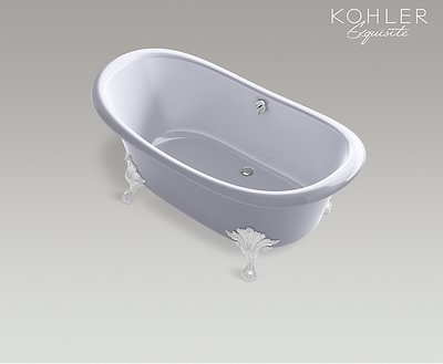 御舍精品衛浴*KOHLER Artifacts 獨立式鑄鐵浴缸(煙紫 21000T-GRL（含落水）