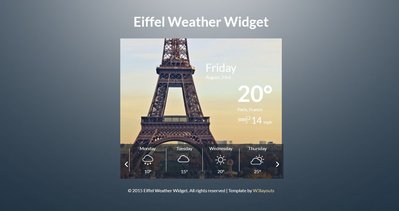 Eiffel Weather Widget 響應式網頁模板、HTML5+CSS3、網頁特效  #02040A