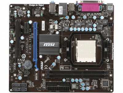 微星 NF725GM-P43 全固態電容主機板、AM3腳位、支援DDR3、PCI-E、拆機良品、附擋板