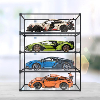 汽車模型 玩具車 車模擺件金屬框架展示盒適用樂高汽車模型布加迪 保時捷911 蘭博基尼展櫃