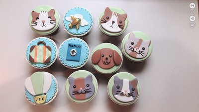 貓貓狗狗翻糖杯子蛋糕~婚禮佈置 CNADY BAR 甜品桌~~可以客製~