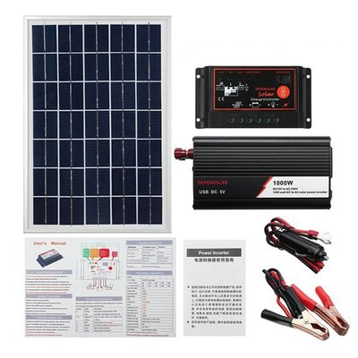 1000w 太陽能電池板系統太陽能電池板 60a 充電控制器太陽能逆變器套件