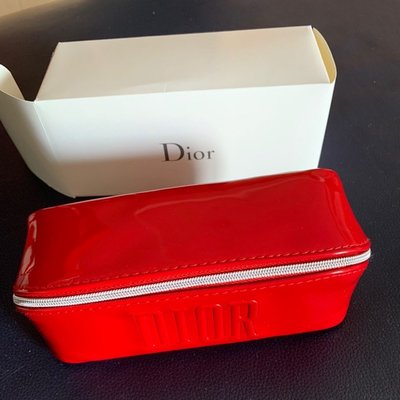 Dior正品 大紅色化妝包 手拿包 收納包 萬用包