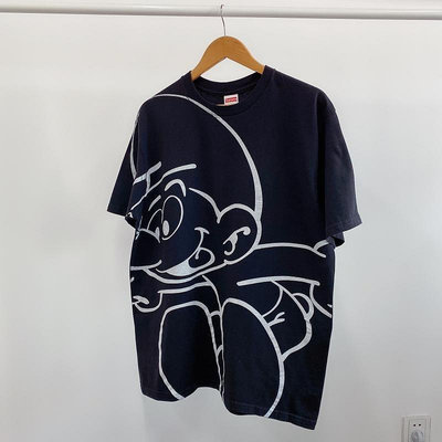 【現貨精選】supreme潮牌20SS藍精靈印花黑白色短袖T恤Tee