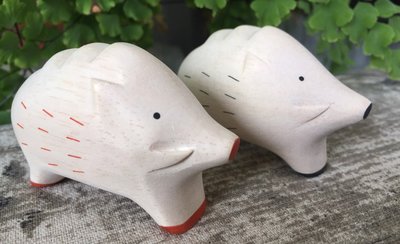 ☆薇菈日本精品☆日本T-Lab 手工木製 立體 動物 木質 擺飾 裝飾品 玩具 野豬