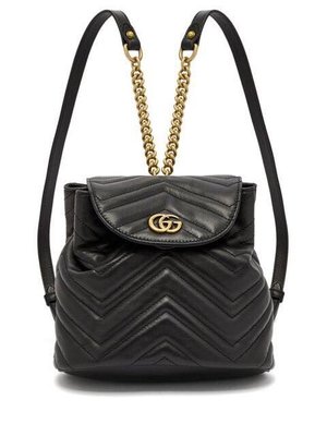 美國代購 Gucci GG Marmont 牛皮金屬雙G後背包