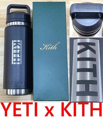 BLACK全新YETI x KITH露營戶外專用OUTDOOR霧面BOX LOGO特大保溫瓶/保溫壺