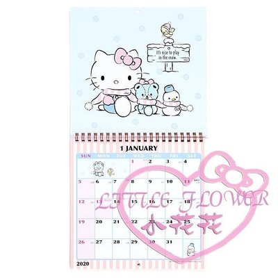 ♥小公主日本精品♥ Hello Kitty 2020Sanrio壁曆 KT年曆 凱蒂貓年曆 記事本 60150905
