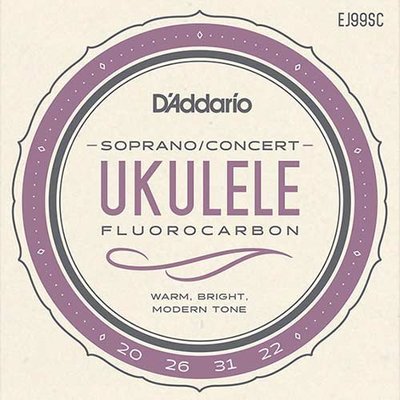 D’Addario EJ99SC Soprano Concert 21、23吋 烏克麗麗弦 - 【黃石樂器】