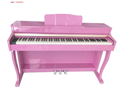 鋼琴256復音數四喇叭可內錄實木粉色電鋼琴定制