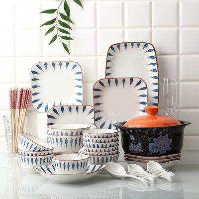 【熱賣精選】碗碟套裝家用日式網紅ins陶瓷碗盤套餐創意盤子組合10人特價