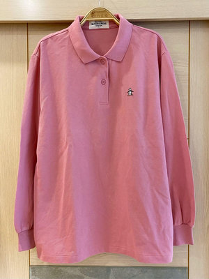 日本購入 正品 日本製，Munsingwear 企鵝牌 長袖高爾夫球polo衫（女） L號 粉色