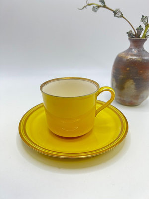 日本金標香蘭社黃釉咖啡杯紅茶