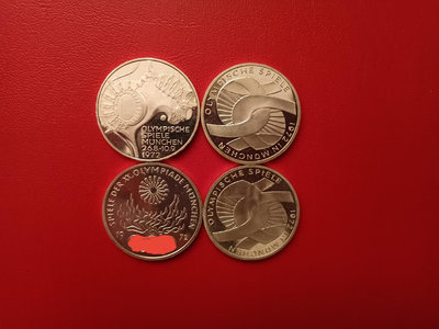 【二手】 德國1972年幕尼黑10馬克精制銀幣，7，詳見視頻圖1128 錢幣 硬幣 紀念幣【明月軒】