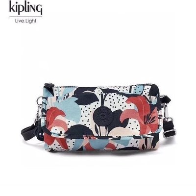 【熱賣精選】 Kipling 猴子包 K23431 百合花 輕便旅行夾層斜背包/側背/肩背 長短背帶 出遊 旅行 防