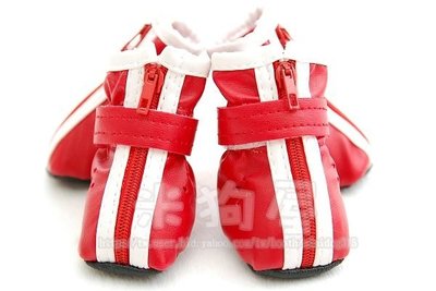 【米狗屋】軟皮透氣輕巧寵物鞋子狗鞋-紅色˙初學者適用˙剩L、XL
