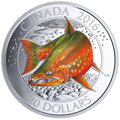 【海寧潮期貨】加拿大2023年海洋特產魚類系列紅點鮭1盎司銀幣