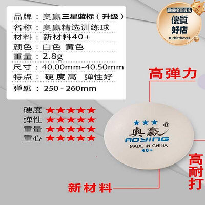 領券桌球100隻新材料40奧贏耐打專業練習球發球機訓練比賽用球