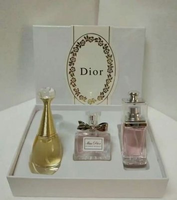 熱銷# Dior 迪奧香水3件套 迪奧香水套裝 Q版香水禮盒 真我女香 甜心小姐女香 迪奧魅惑女香 3*30ml