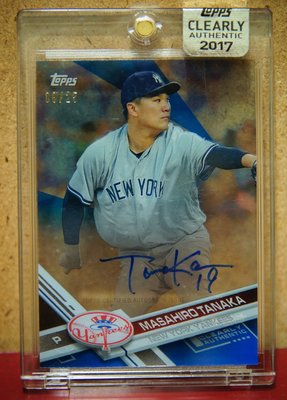 Topps Clearly Authentic 田中將大 Tanaka 藍色平行 卡面簽名卡 限量25張 未拆盒