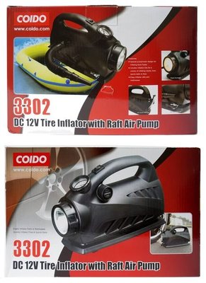 【傑洛米-汽車用品】3302 COIDO 風王 海陸雙用打氣機 150磅 可充輪胎、汽艇、球類、腳踏車
