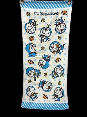 [現貨]卡通 哆啦A夢 Doraemon 小叮噹 毛巾 全棉 運動巾 擦臉巾 洗澡運動游泳 沙灘巾 運動浴巾  交換禮物