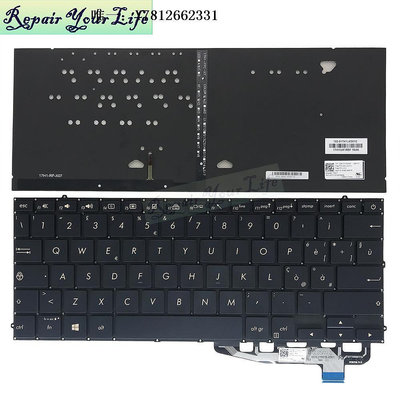 電腦零件適用Asus華碩 Zenbook S13 UX391UA UX391FA UX391 背光鍵盤 WB筆電配件