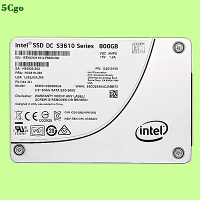 5Cgo【含稅】全新lntel/英特爾DC S3610 400G/480G/800G/1.6T SATA 2.5寸 MLC固態存儲SSD