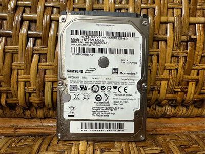 二手 2.5吋 筆電硬碟 SAMSUNG 750GB 5400RPM 2.5吋 筆電硬碟 厚度10mm