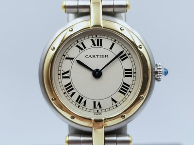 【發條盒子H1057】CARTIER 卡地亞  Panthere 美洲豹 不銹鋼/半金 18K金外圈  經典石英女錶