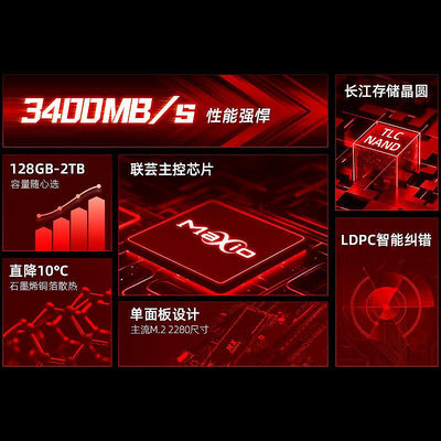 移動硬盤金勝維 固態硬盤M.2 1TB 512G PCIE3.0x4 NVMe 2280臺式筆記本SSD固態硬盤
