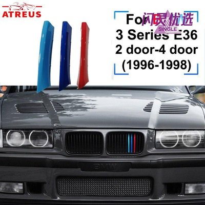 BMW汽車配件3 個 ABS 運動, 適用於 1990-1995 1996-1998 3 系寶馬 E36 配件賽車格柵條飾夾 M 電源【閃靈優選】