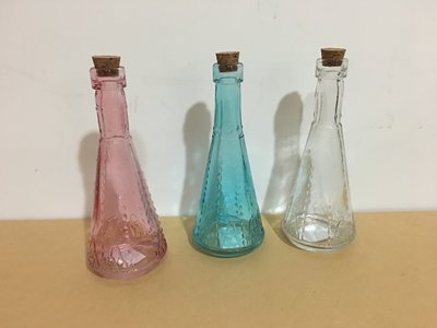全新natural kitchen 透明/粉色/藍色瓶子3入一組