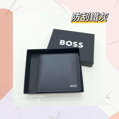 【SS】🔥現貨🔥Hugo Boss 標誌Logo男短夾附零錢袋 男皮夾 三折短夾