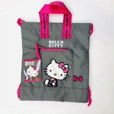 三麗鷗Sanrio《現貨》Hollo kitty凱蒂貓 束口手提袋 後背包~美國正品~心心小舖