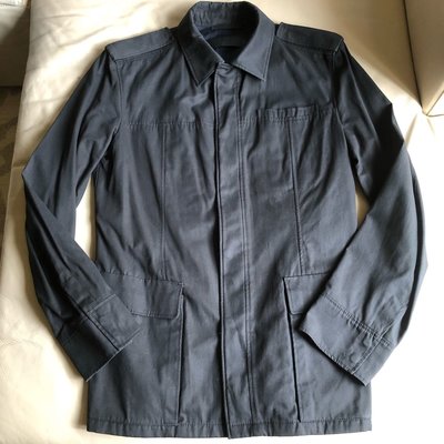 [品味人生2]保證正品 Prada 黑色 棉質 軍裝 短大衣 外套 size 52