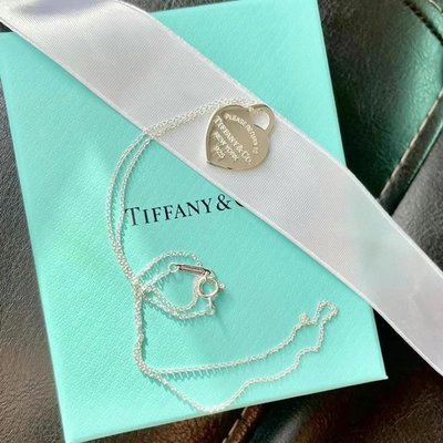 (🎉已售）盒卡完整大全配Tiffany&amp;co.純銀愛心吊牌長珠鍊長項鍊