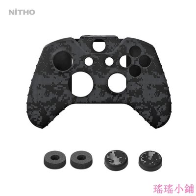 瑤瑤小鋪【NiTHO】耐托 Xbox One S/X 迷彩手把套組/含防滑類比搖桿套/搖桿海綿圈 (搖桿帽 橡膠 保護套)
