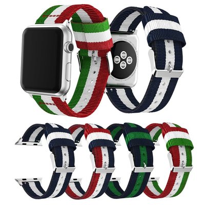 適用於 Apple Watch Series 5 4 3 2 1 替換帶的細編織尼龍錶帶 七佳錶帶配件