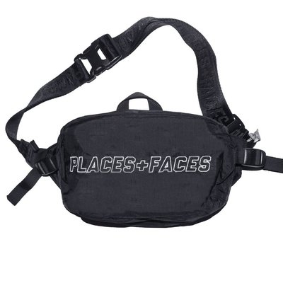 Places + Faces P+F Waist Bag 經典logo腰包肩背包側背包帆布小包 黑色現貨【BoXhit】