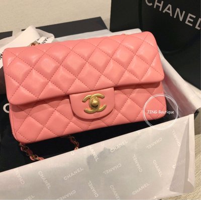 Chanel mini coco 20cm 全新  限量 新款  櫻花粉 粉色 羊皮 金鍊 北市可面交 A69900