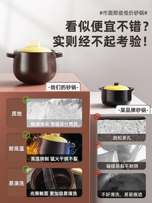 砂鍋燉鍋家用耐高溫干燒不裂陶瓷煲湯鍋煲仔飯煤氣灶湯煲沙鍋--原久美子