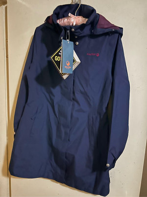 全新Hilltop山頂鳥藍色長版外套/Goretex風衣/GORE-TEX單件式防水透氣大衣，女款S號台北可面交