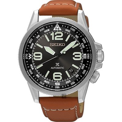 SEIKO精工 Prospex 空軍戰士機械腕錶(SRPA75J1)-黑x咖啡/42mm 4R35-01N0J
