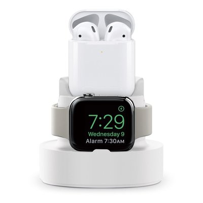 適用於蘋果手機手錶矽膠支架 Airpods 手機 IWatch 三合一多功能充電底座