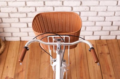 ((囤貨王))自行車單車優質咖啡色菜籃/高強度塑膠車籃子/置物架/可愛寵物籃/附配件包