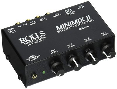 美製ROLLS MX51s MiniMix II立體四軌MIC/LINE微型混音器(含稅保固)公司貨
