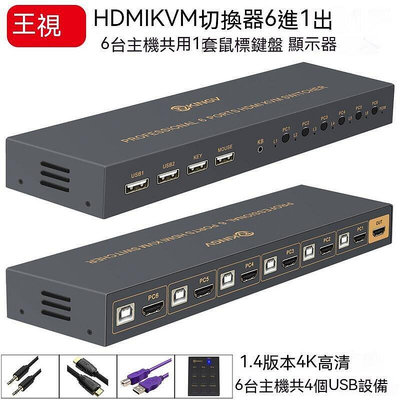 分離器 HDMI分配器 HDMI HDTV切換器 HDMI切換器kvm切換器4KHDMI六進一出6口切音視頻鼠標鍵