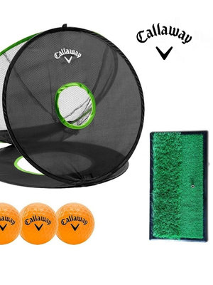 小夏高爾夫用品 卡拉威高爾夫短桿揮桿練習器套裝三面切桿練習網打擊墊泡沫練習球
