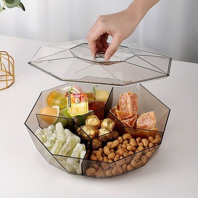 過年水果盤家用客廳茶幾2021新款干果堅果盤收納盒瓜子盤~特價促銷